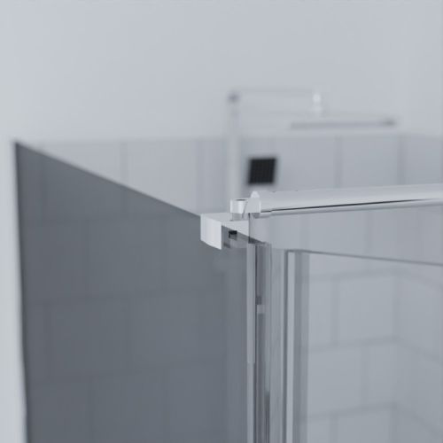 Paroi de douche miroir effet fumé SILVER 120cm retour 40cm - CUISIBANE - PC-I10SIL_120+40H pas cher Secondaire 2 L