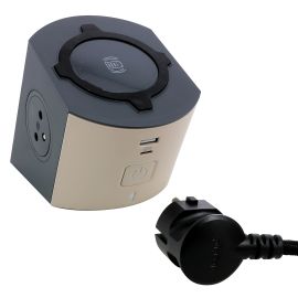 Multiprise station de charge Legrand 2x2P+T Surface taupe/gris foncé - 049402 photo du produit Principale M