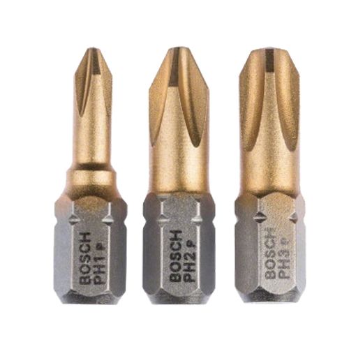 Pack de 3 embouts de vissage Max Grip PH1 PH1, PH2, PH3 L25 mm BOSCH 2607001754 photo du produit Principale L