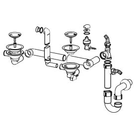 Siphon et bonde avec bouchon-chaînette D70 pour évier 2 cuves - FRANKE - 112.0081.812 pas cher Principale M