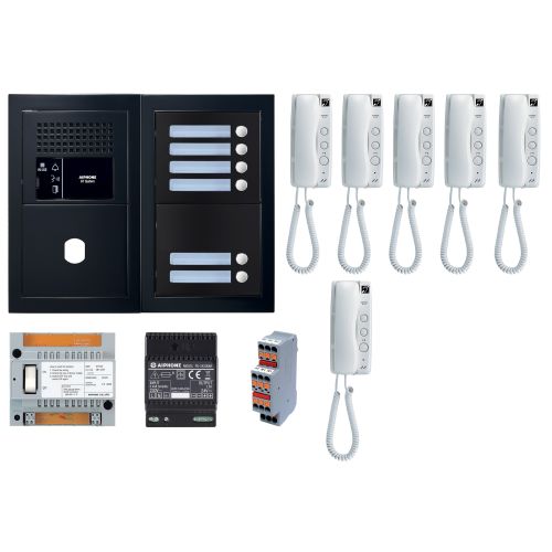 Pack audio 6 post complet noir - AIPHONE - 200449 pas cher