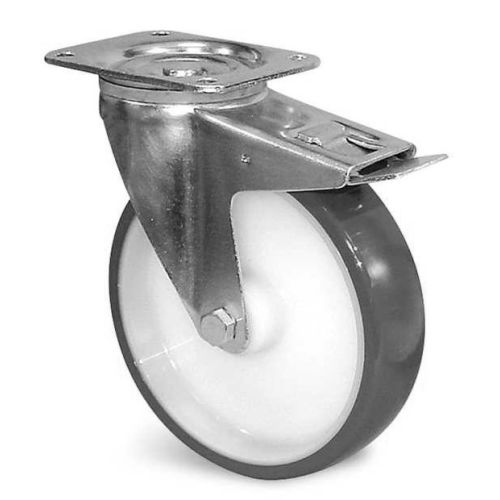 Roulette polyuréthane corps polyamide rouge à platine pivotante + frein D 100mm - GUITEL HERVIEU - EP4BD100-28L pas cher