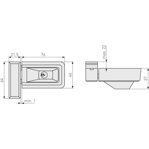 Verrou à clé en blanc - ABUS - 3030 W B/DFNLI pas cher Secondaire 1 L