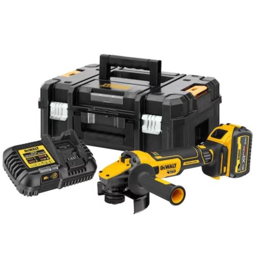 Meuleuse 18 V XR ADVANTAGE BRUSHLESS 125 mm + batterie 6 Ah + chargeur multivoltage + coffret T-STAK DEWALT DCG409T1-QW photo du produit