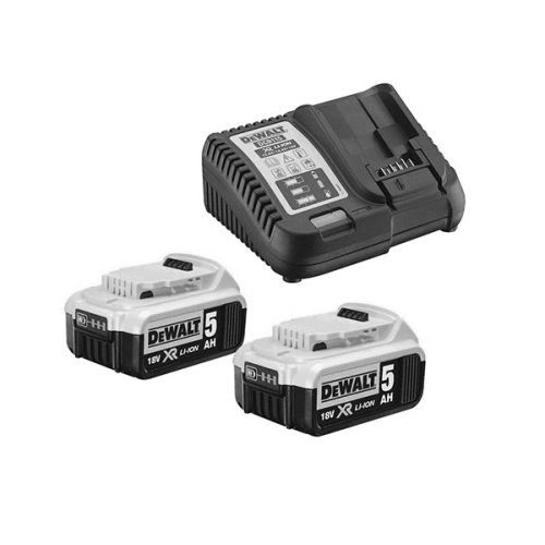 Pack de 2 batteries XR 18V 5Ah + chargeur multivoltage - DEWALT - DCB115P2-QW pas cher Principale L