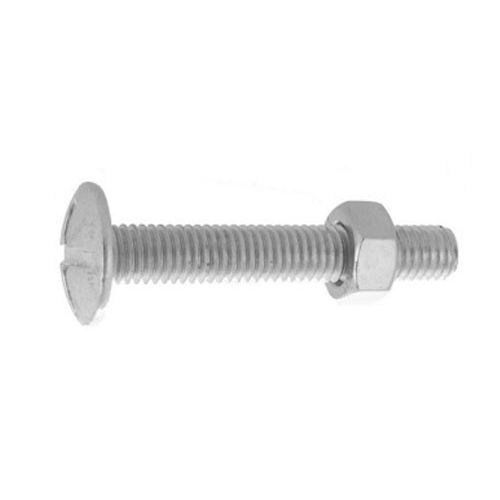 Boulon poelier &agrave; t&ecirc;te ronde large fendue en croix acier zingu&eacute; blanc classe 4.8 NFE 25128/DIN 555 10X120 bo&icirc;te de 25 - ULTIMA - 80310120 pas cher