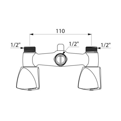 M&eacute;langeur de douche entraxe 110mm - DELABIE - D2470 pas cher Secondaire 1 L