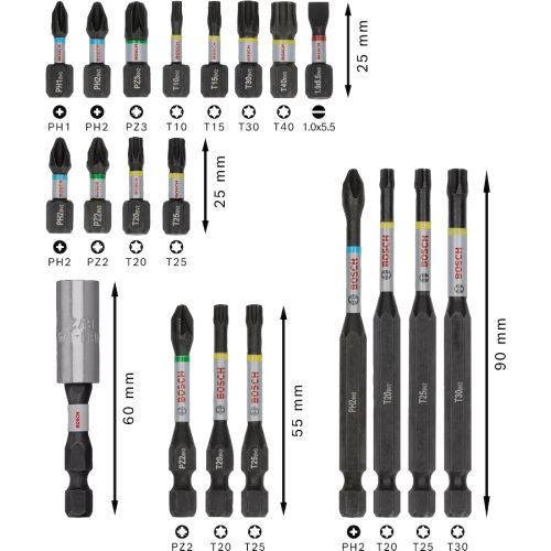 Coffret d'embouts de vissage PRO Impact 20 pièces BOSCH 2608521U74 photo du produit Secondaire 1 L
