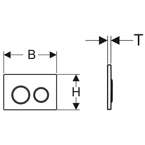 Plaque de déclenchement double touche OMEGA 20 anneaux chromé brillant - GEBERIT - 115.085.KJ.1 pas cher Secondaire 1 L