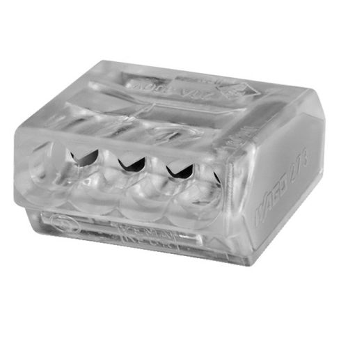 Boîte de 100 bornes de connexion automatiques transparentes 4 fils (1 - 2,5mm²) - WAGO - 273-244 pas cher