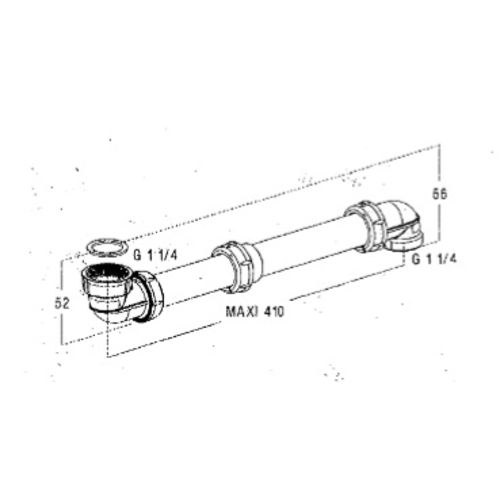 Tubulure sortie arrière avec rallonge - NICOLL - LF268F pas cher Secondaire 1 L