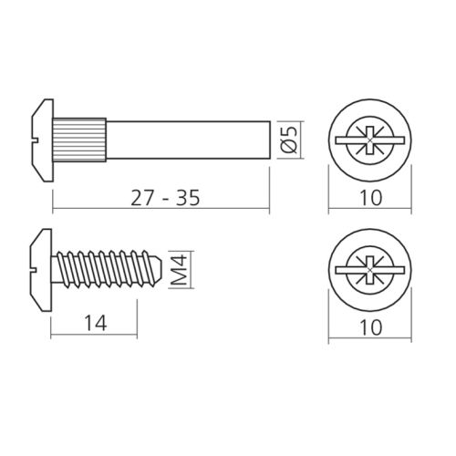 Vis relieuse M4 nickelé pour serrage de 29 à 39mm - LMC GROUP - VIS56527NI pas cher Secondaire 1 L