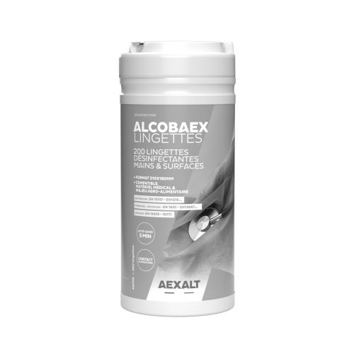 Bo&icirc;te de 200 lingettes ALCOBAEX 200 x 200mm - AEXALT - AS700 pas cher