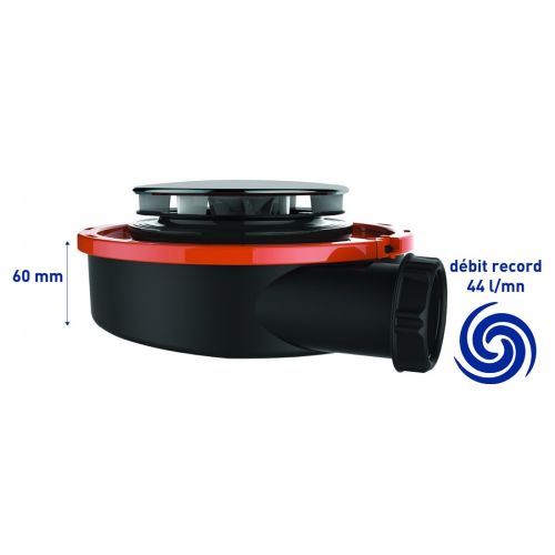Bonde de douche Flush 44 pour receveur D90mm - VALENTIN - 57670000000 pas cher Secondaire 1 L