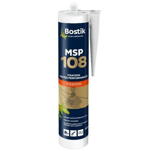 Mastic de fixation MS108 blanc cartouche de 290ml - BOSTIK - 30133127 pas cher