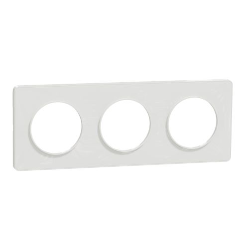 Plaque ODACE TOUCH horizontal/vertical blanc 3 postes - SCHNEIDER ELECTRIC - S520806 pas cher