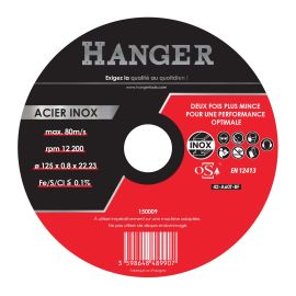 Disque à tronçonner Hanger acier/inox déporté 125 x 0,8 mm - 150009 photo du produit Principale M