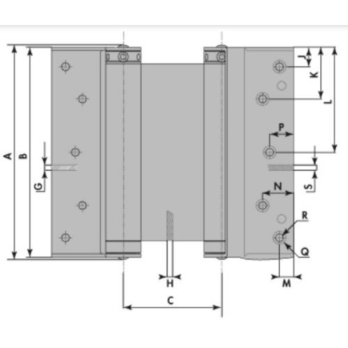 Paire charni&egrave;res double action LIOBEX compact acier naturel - GROOM - GR128100 pas cher Secondaire 1 L