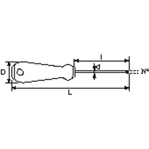 Tournevis bois Pozidriv lame ronde N°2 6x100mm - SAM OUTILLAGE - TW-2PZH100 pas cher Secondaire 1 L