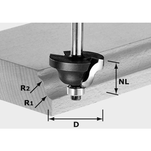 Fraise double moulure HW S8 D38,1/R6,35/R6,35 - FESTOOL - 491030 pas cher Principale L