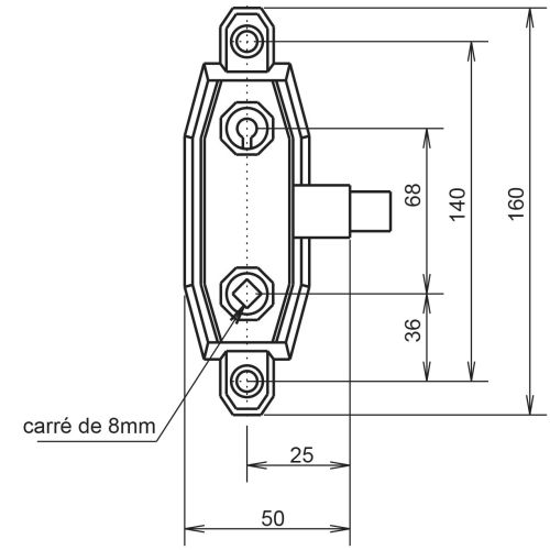 Serrure monopoint en applique GOLLOT 7560 droite clé à gorge finition noir - METALUX - F675601000 pas cher Secondaire 1 L