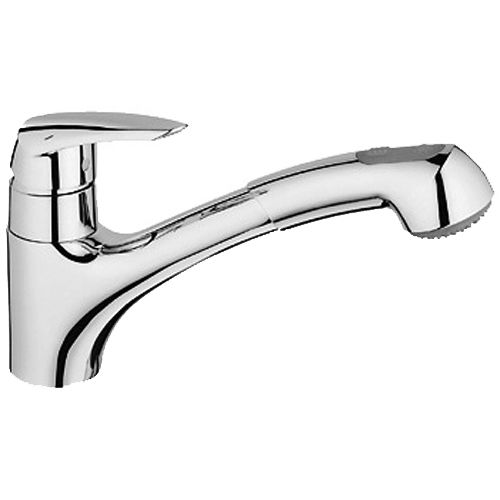 Mitigeur évier bec bas EURODISC avec douchette extractible - GROHE - 32546-001 pas cher