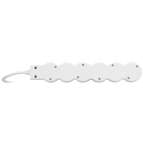 Rallonge multiprise extra-plate équipée de 6 prises 2P+T 16 A 3680 W avec cordon longueur 1,5 m blanc et gris clair LEGRAND 049484 photo du produit Secondaire 1 L