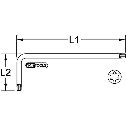 Clé mâle torx extra longue T10 KS TOOLS 151.3161 photo du produit Secondaire 1 L