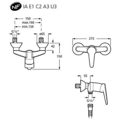 Mitigeur de douche thermostatique POLO avec raccords - ROCA - WM331011Z000002 pas cher Secondaire 1 L