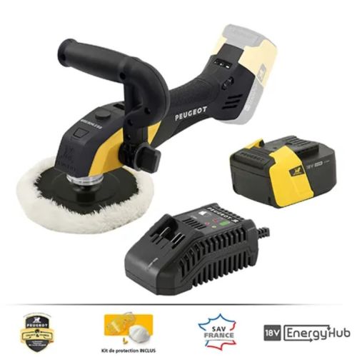 Lustreuse polisseuse 18 V EnergyShine-18VBL Brushless + batterie 5 Ah + chargeur PEUGEOT OUTILLAGE 650435 photo du produit Secondaire 1 L
