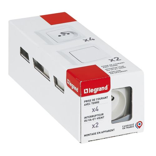 Lot 2 interrupteurs ou va-et-vient ASL avec 4 prises de courant LEGRAND 100600 photo du produit Secondaire 3 L