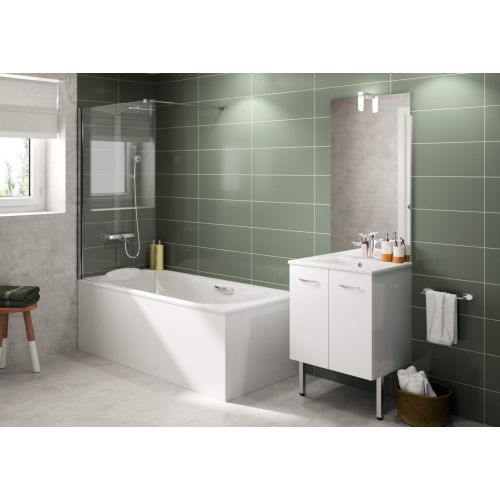 Meuble suspendu sous vasque PRIMO L 60 cm avec 2 portes blanc + pieds NÉOVA A2310976 photo du produit Secondaire 1 L