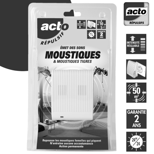 Répulsif ultrasons pour les moustiques et moustiques tigres fixe - ACTO REPULSIF - RUSM2 pas cher Secondaire 2 L
