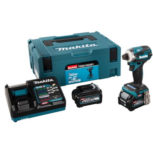 Visseuse à chocs Makita TD001GD201 - 40V Max 220Nm - 2 batteries 2,5Ah  chargeur et coffret Makpac