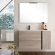 Meuble de salle de bain 80cm vasque déportée 2 tiroirs PRADO oak (chêne brut) - COSYNEO - NOXPRADO80OAK pas cher