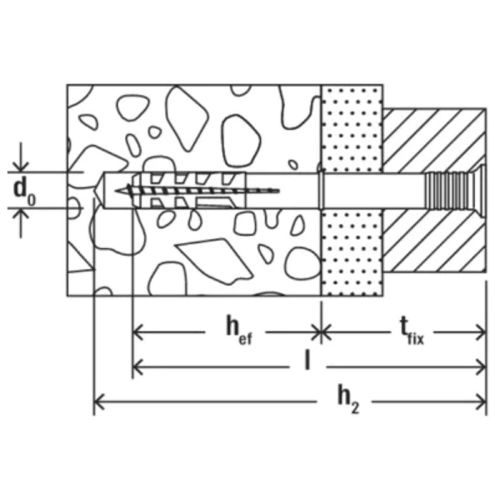 Cheville à frapper N 10 x 135/85 S à collerette fraisée et clou en acier électro-zingué Fischer - 50347 photo du produit Secondaire 1 L