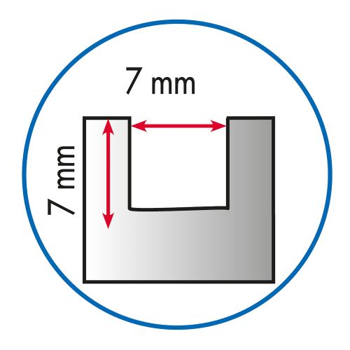 Platoir acier dentelé 280x115 mm U 7x7 MEJIX 180250 photo du produit Secondaire 1 L