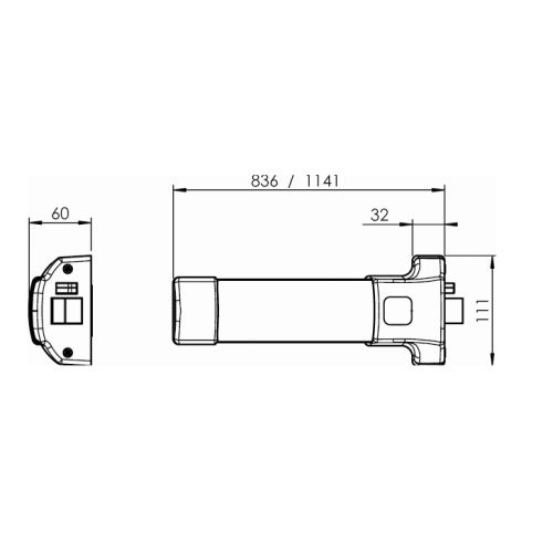 Antipanique PUSHBAR 90+ L845 1PTS argent JPM PJ1000-08-0A photo du produit Secondaire 1 L