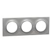 Plaque ODACE Styl aluminium 3 postes horizontal/vertical entraxe 71mm - SCHNEIDER ELECTRIC - S520706E pas cher