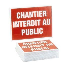 Lot de 25 panneaux ''Chantier interdit au public'' - NOVAP - 4306148 pas cher Principale M