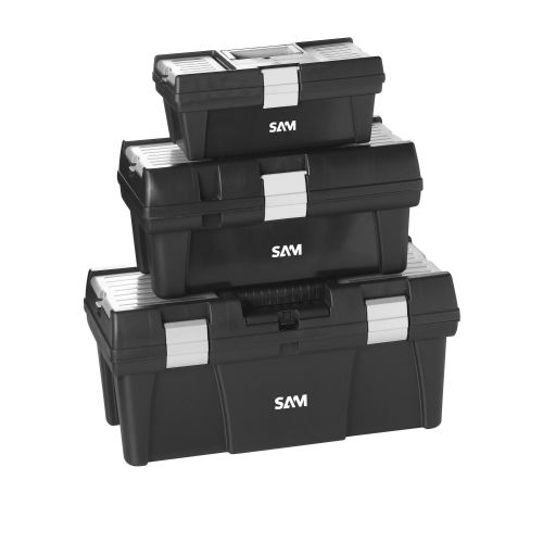 Lot de 3 caisses &agrave; outils en PVC - SAM OUTILLAGE - CAO-PACK pas cher