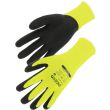 Gants Latex support polyester jaune fluo dos aéré taille 9 - SINGER SAFETY - NYM15HVG - 9 pas cher