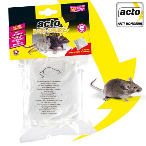 Appâts avoine rats - souris - 140 g ACTO AV8 photo du produit Secondaire 1 L