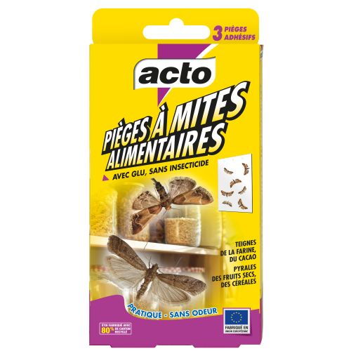 Pièges à glu pour mites alimentaires sans odeur ACTO INSECTICIDES MITE.7 photo du produit Principale L