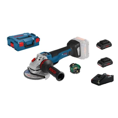 Meuleuse d'angle 18 V GWS 18V-10 PSC + 2 batteries Procore 4 Ah + chargeur + coffret L-BOXX BOSCH photo du produit