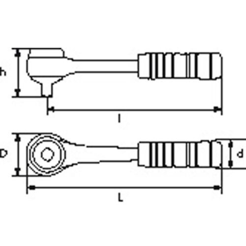 Cliquet pour douilles débouchées SHS - SAM OUTILLAGE - S-156B pas cher Secondaire 1 L