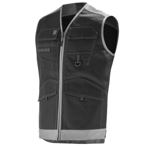 Gilet de travail TROWEL sans manches 9ATTUP noir/gris T2 - LAFONT - LA-9ATTUP-985-2 pas cher
