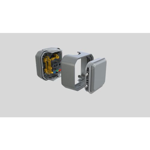 Prise de courant 2P+T PLEXO 16A 250V avec enjoliveur finition gris LEGRAND 069551L photo du produit Secondaire 3 L