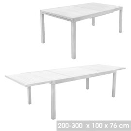 Table de jardin en aluminium avec rallonge gris clair 8 à 10 places HAWAI - 224771 pas cher Principale M