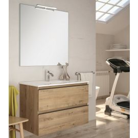 Meuble de salle de bain Cosynéo simple vasque 2 tiroirs TOURA roble (chêne clair) 80 cm pas cher Principale M